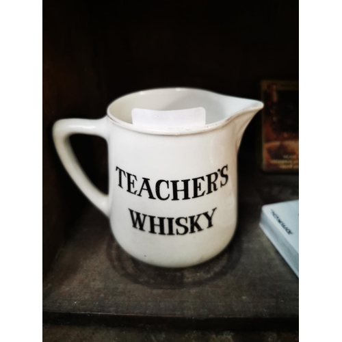 511 - Rare Teachers Whisky pictorial Dudson Hanley ceramic water jug.  { 10cm H }.