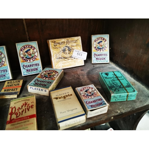 513 - Collection of early to mid 20th. C.  cigarette packets  - some with contents - Park Drive, Player's ... 