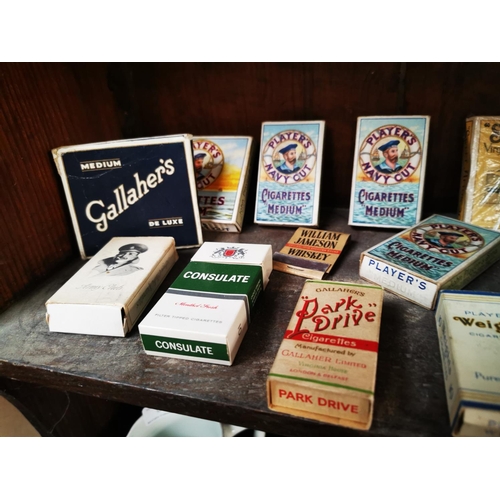 513 - Collection of early to mid 20th. C.  cigarette packets  - some with contents - Park Drive, Player's ... 