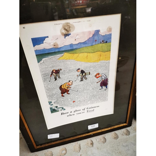 528 - Have A Glass of Guinness When Your Tiried Golf framed advertising print {49 cm H x 39 cm W}.