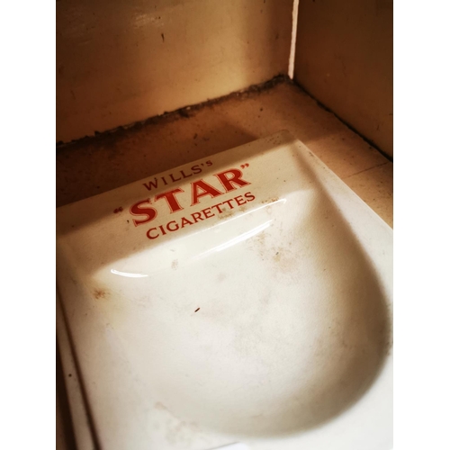 537 - Will's Star Cigarettes ceramic advertising ashtray. { 18cm H X 15cm W }