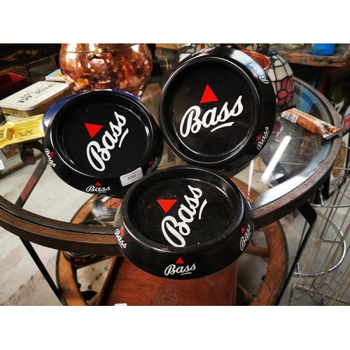 550 - Three Bass tinplate advertising ashtrays.