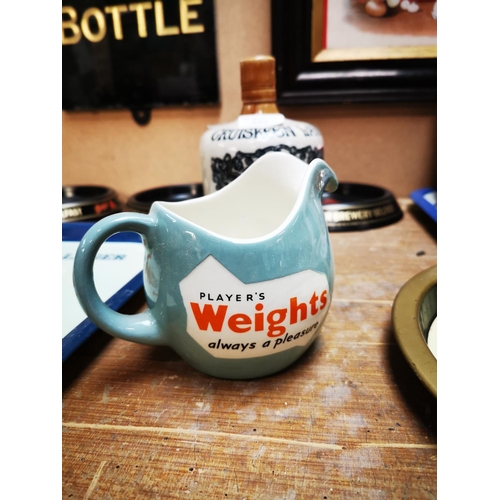 583 - Players Weights Always A Pleasure Ceramic Water Jug {10cm H}