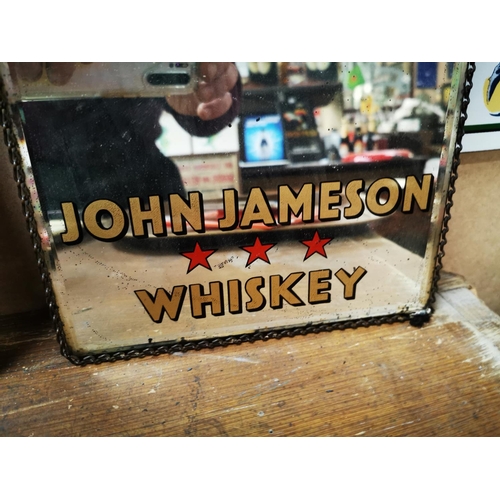 597 - John Jameson whiskey advertising mirror {31 cm H x 24 cm W}.