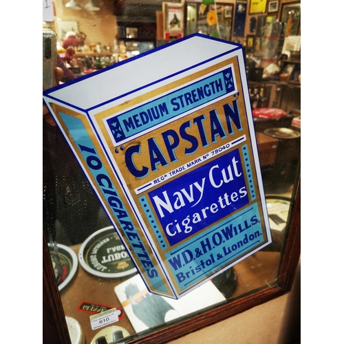 610 - Capstan Navy Cut advertising mirror in original frame {59cm H x 77cm W}.