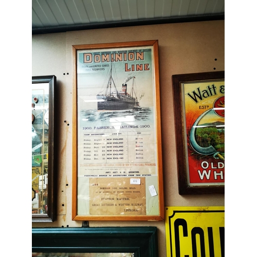 613 - Dominion Line Cruise print {69 cm H x 35 cm W}.