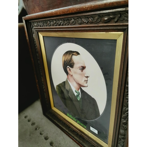 627 - Coloured Print of Padraic Pearse {61cm H X 56cm W}