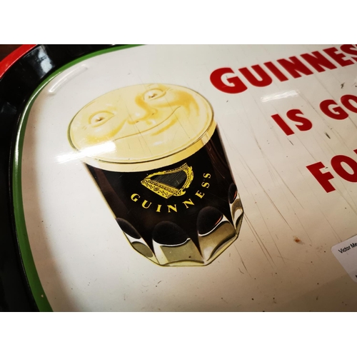 632 - 1950s Guinness is Good for You tin plate advertising drinks tray {32 cm H x 43 cm W}.