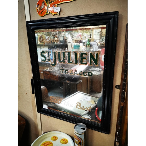 642 - Ogden's St Julien's Tobacco STILL THE BEST advertising mirror {59 cm H x 49 cm W}.