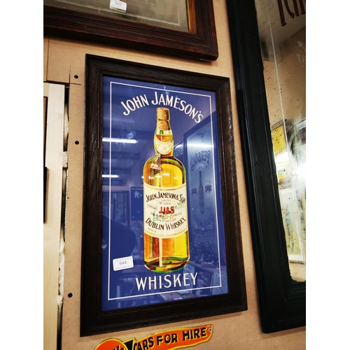 644 - John Jameson Whiskey framed advertising print {54 cm H x 34 cm W}.