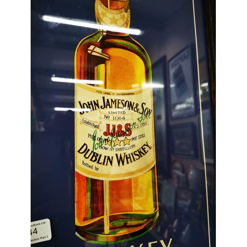 644 - John Jameson Whiskey framed advertising print {54 cm H x 34 cm W}.