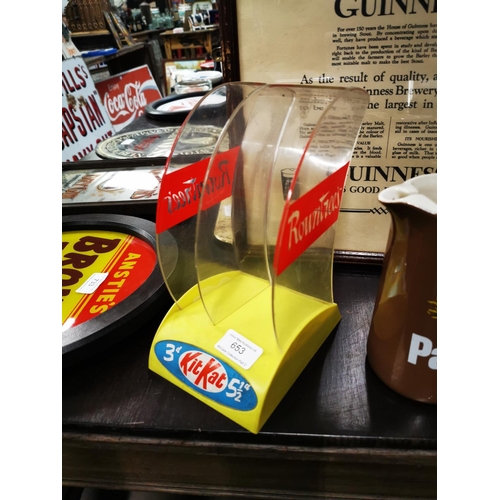 653 - 1960's Kit Kat advertising display box {22 cm H x 12 cm W}.