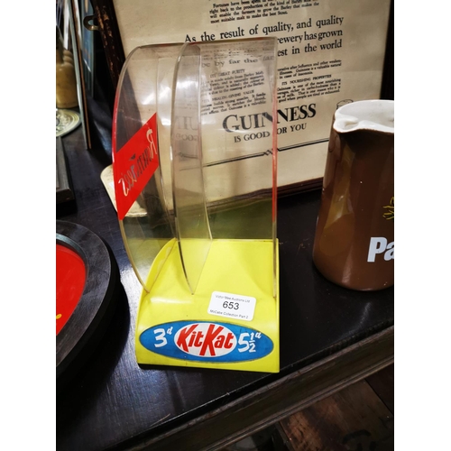 653 - 1960's Kit Kat advertising display box {22 cm H x 12 cm W}.