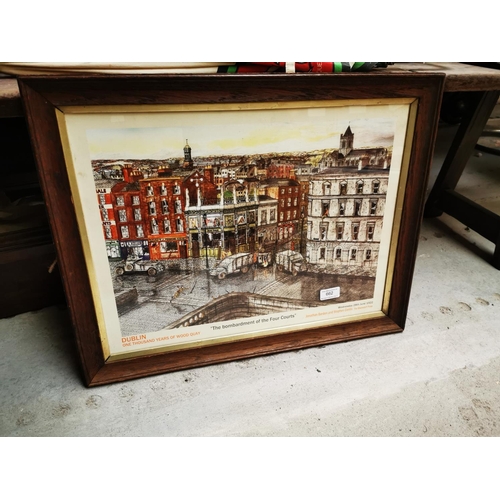 662 - Bombardment of The Four Courts Wednesday 28th June 1922 framed advertising poster {46 cm H x 59 cm D... 