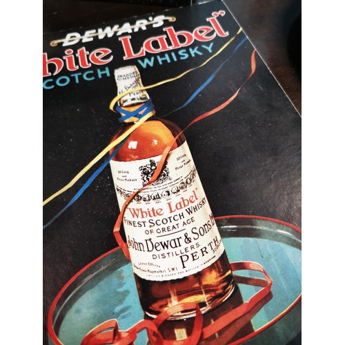 670 - Dewar's White Label Scotch Whisky advertising showcard. { 33cm H X 22cm W }.