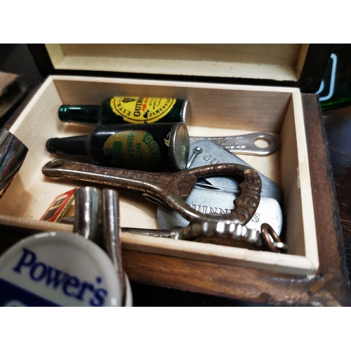 680 - Miscellaneous lot of Guinness cork openers, pen knife and Powers Gin and Cognac spirit pourer.