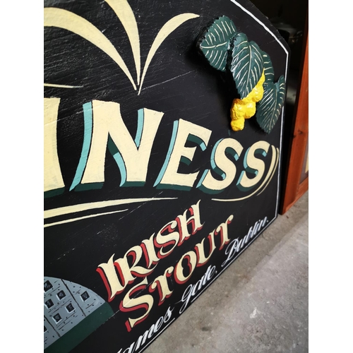 712 - Guinness Irish Stout St James's Gate Dublin wooden advertising sign {61 cm H x 90 cm W}.