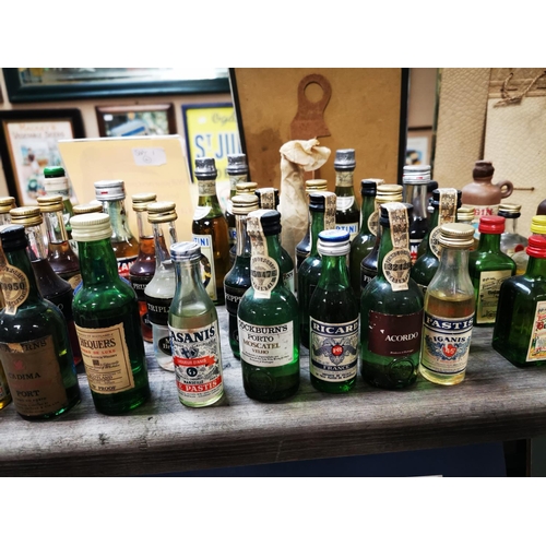 739 - Collection of miniature bottles of Cinzano Martini, Liquors and whiskey bottles.