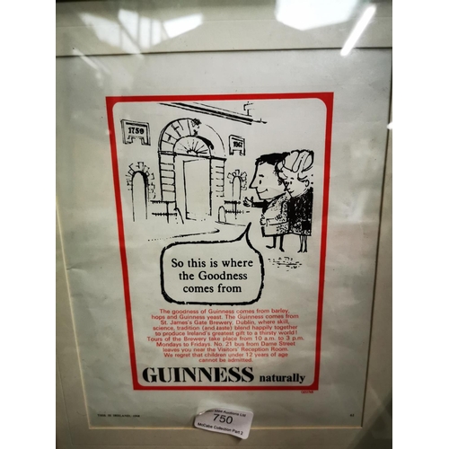 750 - Framed Guinness black and white print. So this is where the Guinness comes from. {38 cm H}.