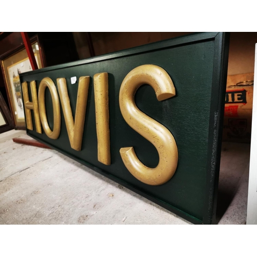 754 - Painted wooden Hovis advertising sign. {39 cm H x 119 cm L}.