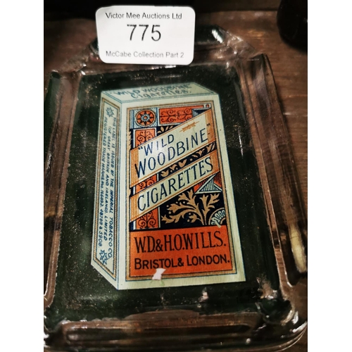 775 - Woodbine Cigarette glass ashtray.