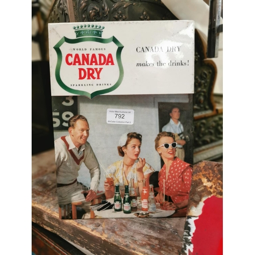 792 - Canada Dry Show card. {28 cm H x 20 cm W}