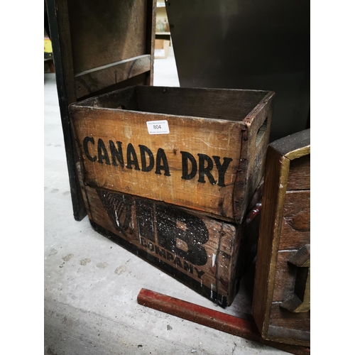 804 - IB Company Drinks wooden crate and Canada Dry wooden drinks crate.