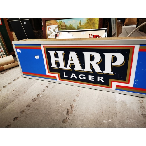 806 - Harp Lager hanging light up sign. {31 cm X 116 cm L}.