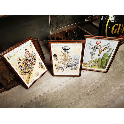 809 - Three framed coloured Guinness prints. {48 cm H x 35 cm W}.