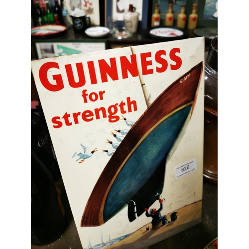 826 - Guinness for Strength Show card. {30 cm H x 20 cm W}.