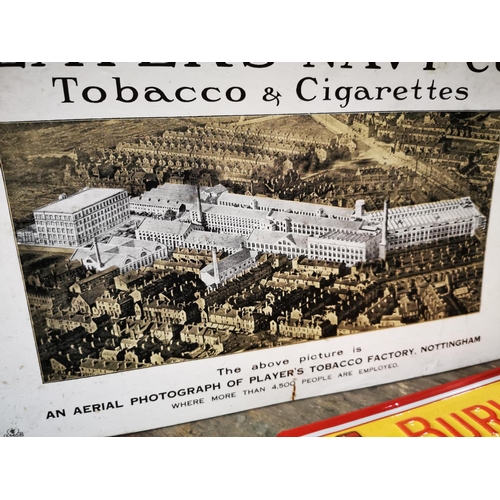 839 - Smoke Players Please showcard depicting a factory. {25 cm h x 38 cm W}.