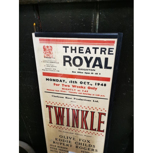 84 - Theatre Royal Monday 11 October 1948 advertising poster. { 77cm H X 26cm W }.