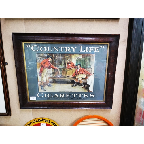 848 - Player's Country Life Cigarettes advertisement in original frame Stamped Player's { 46cm H X 59cm W ... 