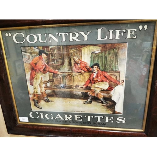 848 - Player's Country Life Cigarettes advertisement in original frame Stamped Player's { 46cm H X 59cm W ... 