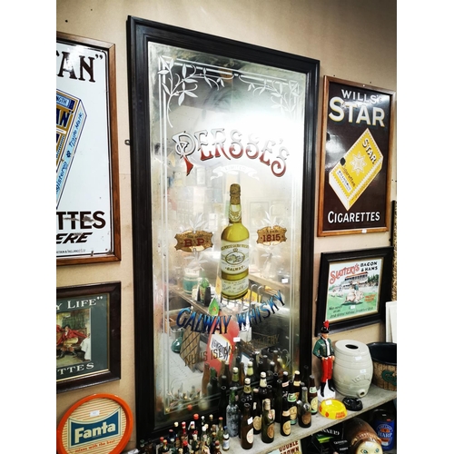 861 - Persse's Galway Whiskey Nuns Island Distillery framed advertising mirror {198 cm h x 108 cm W}.