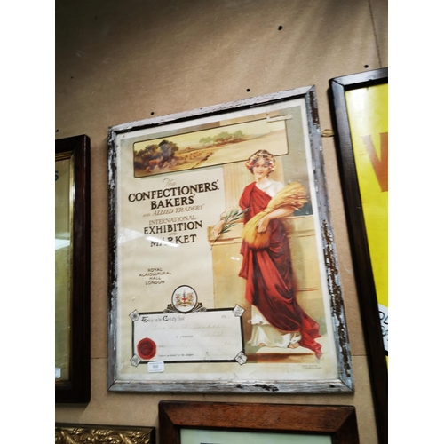 866 - Confectioner's and Traders International Market framed advertising print.