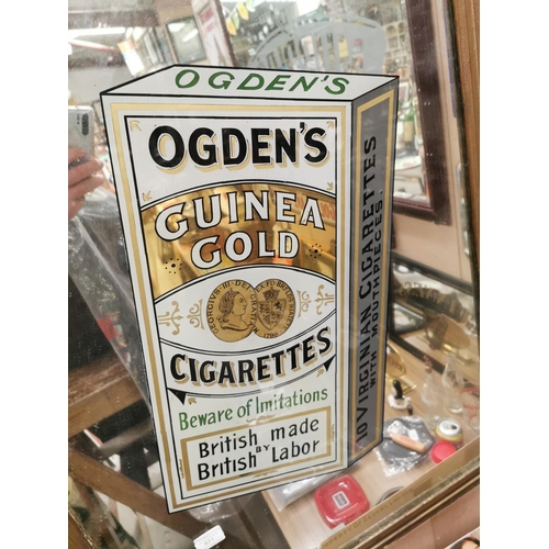 871 - Ogden's Guinea Gold advertising mirror. { 98cm H X 68cm W }.