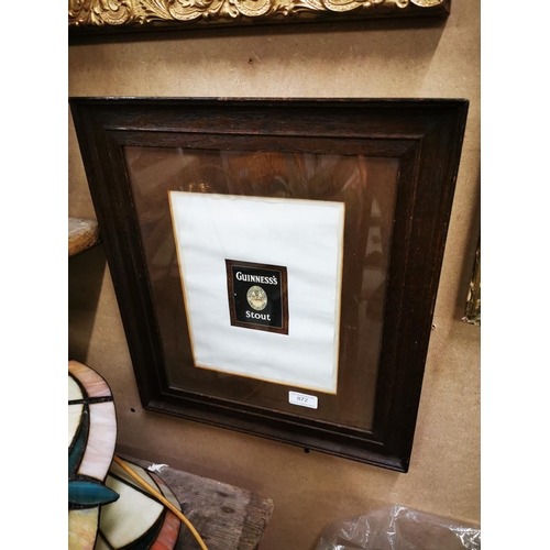 872 - Guinness Stout framed advertising print {44 cmh x 25 cm W}.