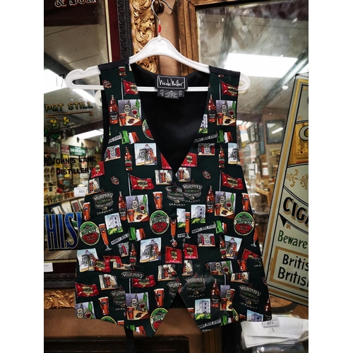 885 - Nicole Miller silk waistcoat, limited edition commissioned by Murphy's Irish Stout with images of La... 