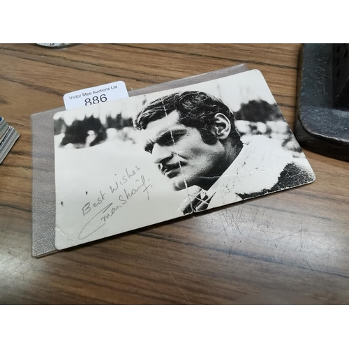 886 - Omar Shariff - Signed black and white postcard .