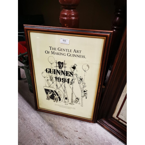 905 - The Gentle Art of Making Guinness framed advertising print.