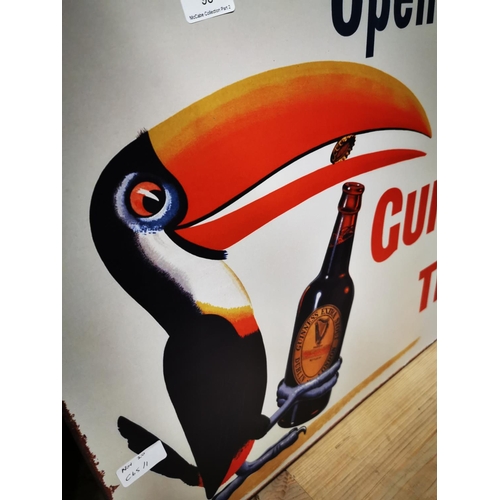 93 - Opening Time Is Guinness Time tinplate advertising sign. { 50cm H X 70cm W }.