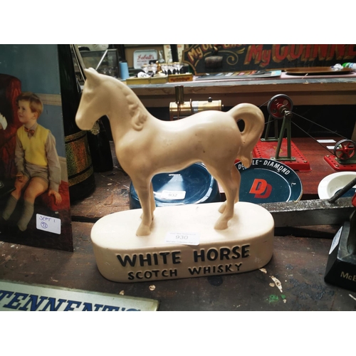 930 - White Horse Scotch Whisky ceramic advertising figure. { 23cm H X 22cm W X 8cm D }.