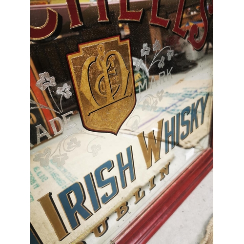 942 - Mitchell's Old Irish Whiskey Dublin framed advertising mirror {69 cm H x 85 cm W}.