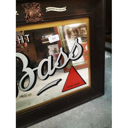 965 - Draught Bass framed advertising mirror {47 cm H x 57 cm W}.