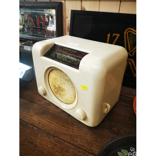 986 - 1950's Bush bakelite radio {23 cm H x 30 cm W}.