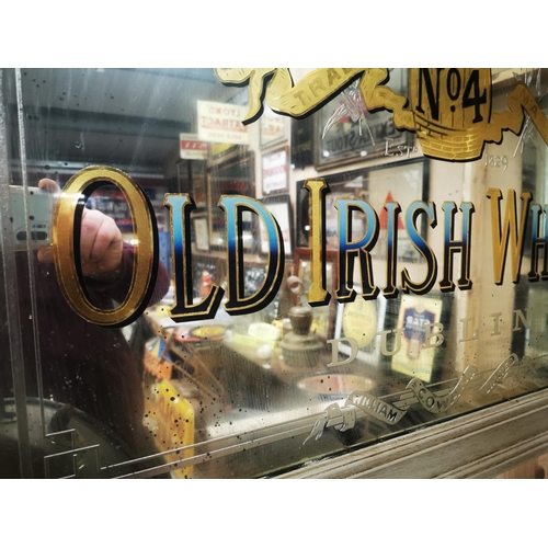 993 - Cowan's Old Irish Whisky Dublin framed advertising mirror {85 cm H x 104 cm W}.