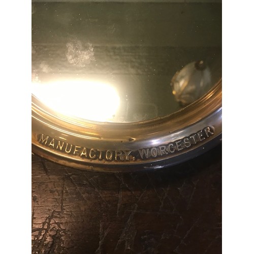 501a - Mellor's Sauce Manufactory Worcester advertising mirror in original brass frame { 40cm H X 36cm W }.