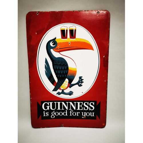 1 - Rare Guinness Is Good For You Toucan double sided enamel advertising sign. { 61cm H X 41cm W }.