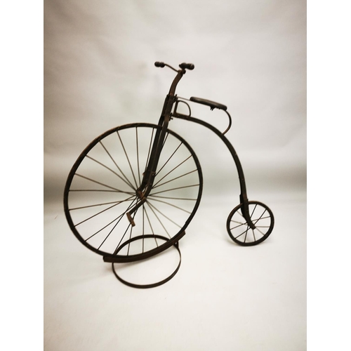3 - 20th C. Child's Penny Farthing on stand.